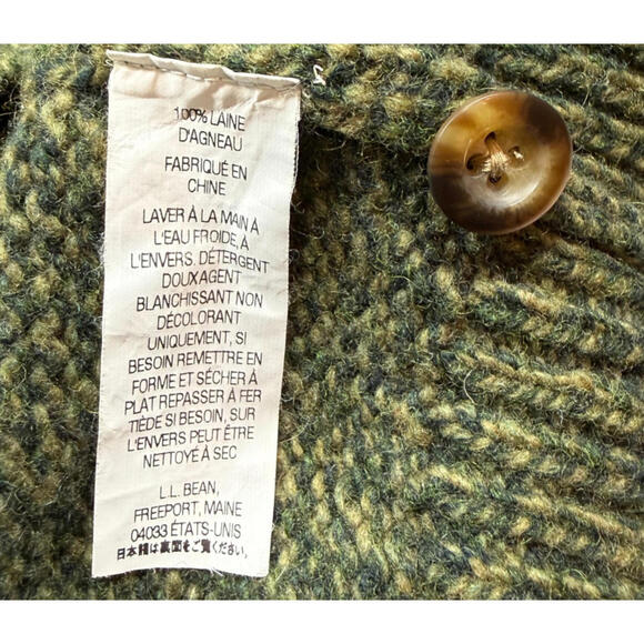 VTG L.L.Bean Men's Large Classic Ragg Wool Pullover Henley 100% Lambswool - Picture 6 of 6